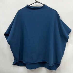 Frank & Eileen OS top Funnel Neck raw hem sweater